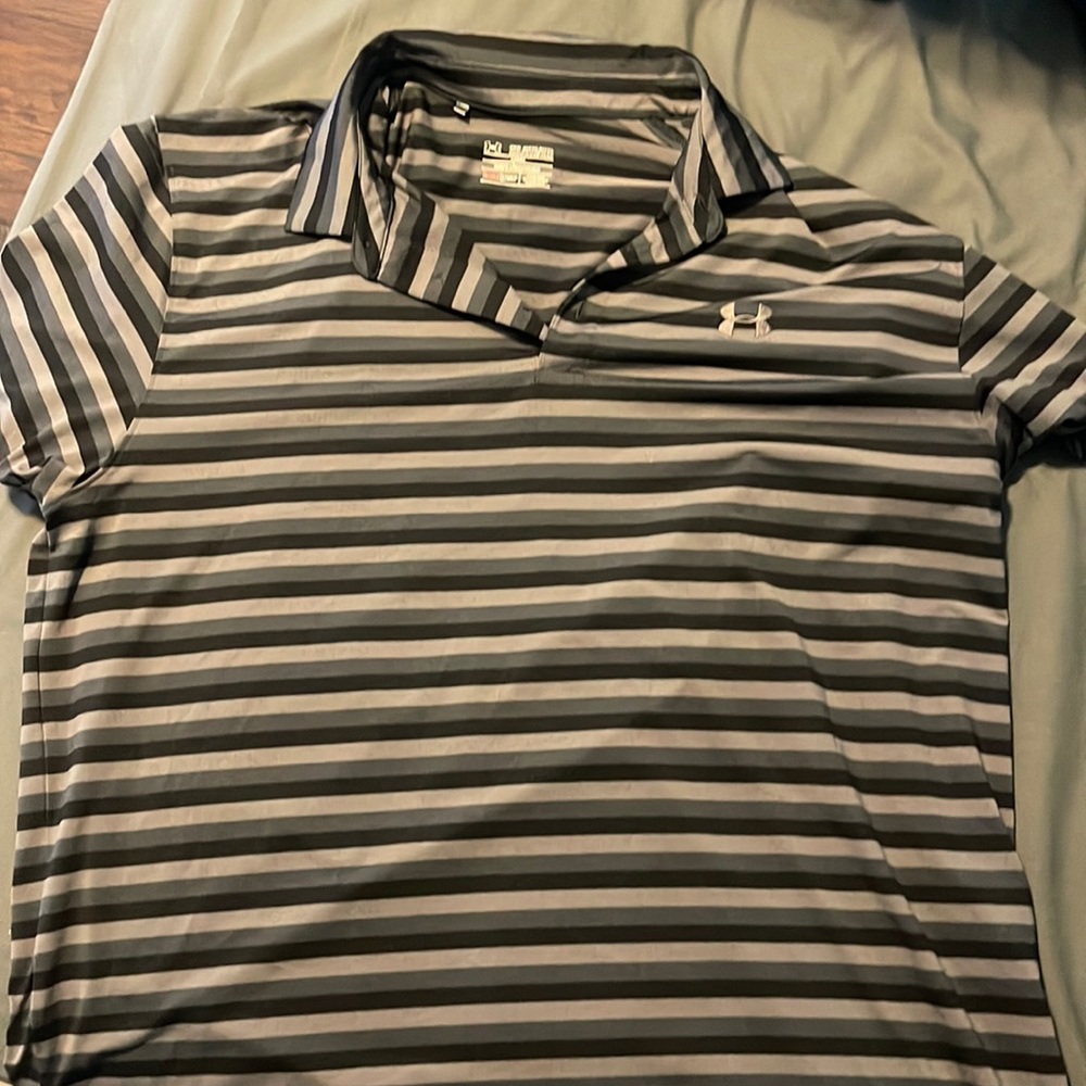 Black and grey under armour polo 2XL